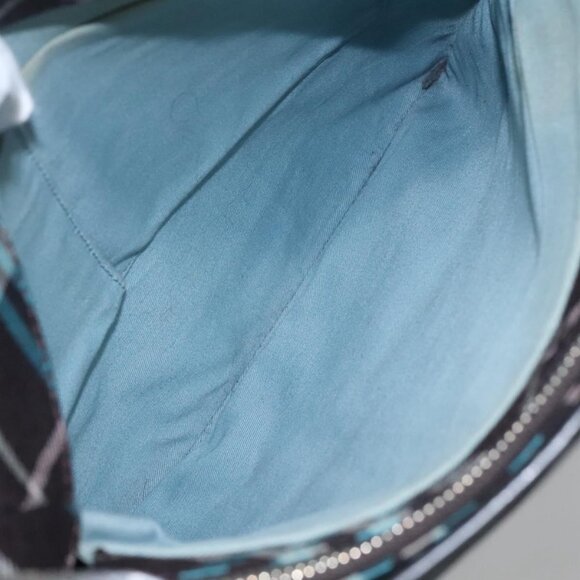 BURBERRY Nova Check Blue Label Shoulder Bag Canvas Blue Silver Auth BD488 - Picture 11 of 15